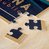 Punta Cana DR Retro Sunset Souvenirs jaren 60 Legpuzzel (Zijkant)