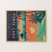 Punta Cana DR Retro Sunset Souvenirs jaren 60 Legpuzzel (Horizontaal)
