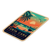 Punta Cana DR Retro Sunset Souvenirs jaren 60 Magneet (Linkerzijde)