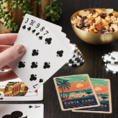 Punta Cana DR Retro Sunset Souvenirs jaren 60 Pokerkaarten (Insitu)