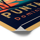 Punta Cana DR Retro Sunset Souvenirs jaren 60 Poster (Hoek)