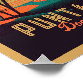 Punta Cana DR Retro Sunset Souvenirs jaren 60 Poster (Hoek)