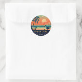 Punta Cana DR Retro Sunset Souvenirs jaren 60 Ronde Sticker (Tas)