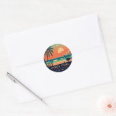 Punta Cana DR Retro Sunset Souvenirs jaren 60 Ronde Sticker (Envelop)