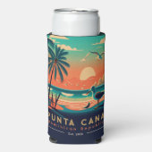 Punta Cana DR Retro Sunset Souvenirs jaren 60 Seltzer Blikjeskoeler (Seltzer Voorkant)