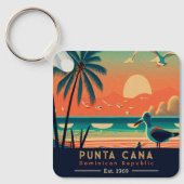 Punta Cana DR Retro Sunset Souvenirs jaren 60 Sleutelhanger (Voorkant)