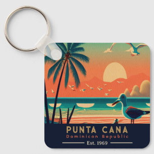 Punta Cana DR Retro Sunset Souvenirs jaren 60 Sleutelhanger