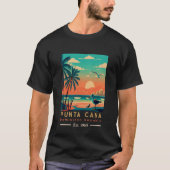 Punta Cana DR Retro Sunset Souvenirs jaren 60 T-shirt (Voorkant)