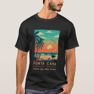 Punta Cana DR Retro Sunset Souvenirs jaren 60 T-shirt