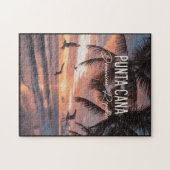Punta Cana DR Retro Zeemeeuw Tropisch Souvenir Legpuzzel (Horizontaal)