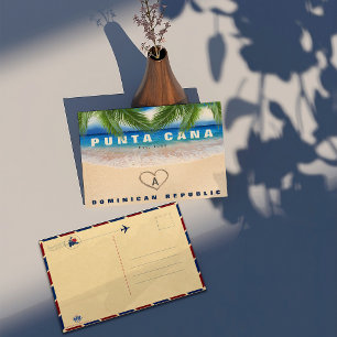 Punta Cana DR strand palm laat hart souvenirs Briefkaart