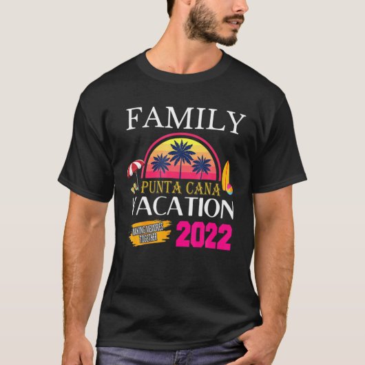 Punta Cana Family Vacation 2022 Matching Dominican T-shirt (Voorkant)