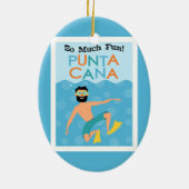 Punta Cana Fun Hipster Travel Keramisch Ornament (Achterkant)