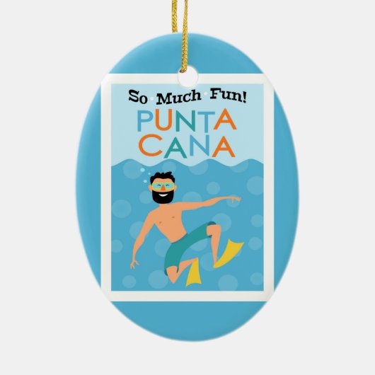 Punta Cana Fun Hipster Travel Keramisch Ornament (Achterkant)