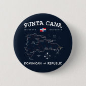 Punta Cana Map Ronde Button 5,7 Cm (Voorkant)