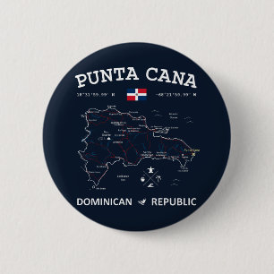Punta Cana Map Ronde Button 5,7 Cm
