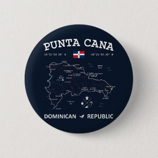 Punta Cana Map Ronde Button 5,7 Cm