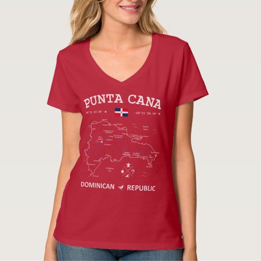 Punta Cana Map T-shirt (Voorkant)