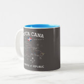 Punta Cana Map Two-Tone Coffee Mok (Voorkant links)