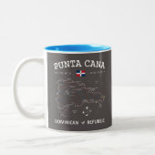 Punta Cana Map Two-Tone Coffee Mok (Links)