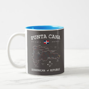 Punta Cana Map Two-Tone Coffee Mok