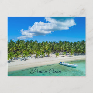 Punta Cana Mooie Tropische Zandstrand Palmen Briefkaart