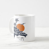 Punta Cana Navy Retro Sunset Custom Wedding Koffiemok (Voorkant links)