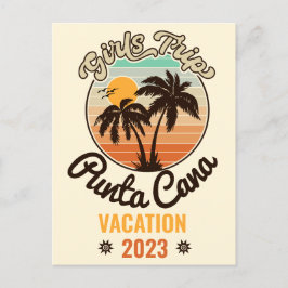 Punta Cana personaliseren Vakantie 2023 Retro 60s Briefkaart