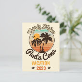 Punta Cana personaliseren Vakantie 2023 Retro 60s Briefkaart (Staand voorkant)