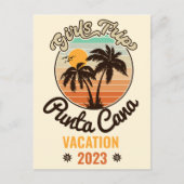Punta Cana personaliseren Vakantie 2023 Retro 60s Briefkaart (Voorkant)