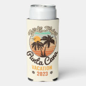 Punta Cana personaliseren Vakantie 2023 Retro 60s Seltzer Blikjeskoeler (Seltzer Achterkant)