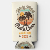 Punta Cana personaliseren Vakantie 2023 Retro 60s Seltzer Blikjeskoeler (Voorkant)