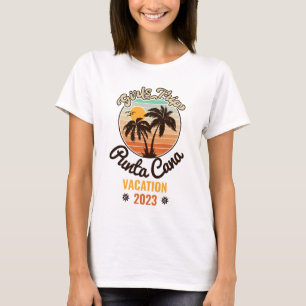 Punta Cana personaliseren Vakantie 2023 Retro 60s T-shirt