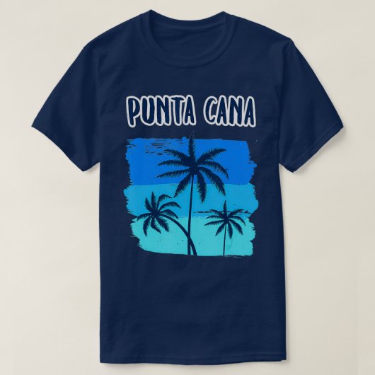 Punta Cana Retro Vacation Souvenir Palm Trees Trop T-shirt (Design voorkant)