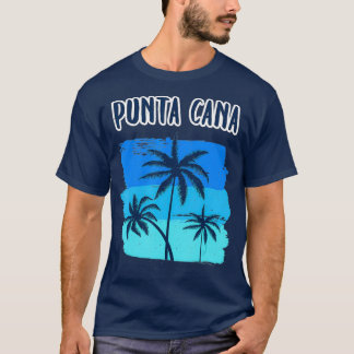 Punta Cana Retro Vacation Souvenir Palm Trees Trop T-shirt