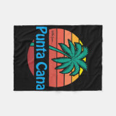 Punta Cana Retro Zomer Palmboom Strand Cadeau Mann Fleece Deken (Voorkant (Horizontaal))