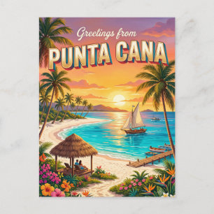 Punta Cana-strand Dominicaanse Republiek Briefkaart