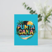 Punta Cana Sunset Kleurrijke Travel Art Embleem Briefkaart (Staand voorkant)