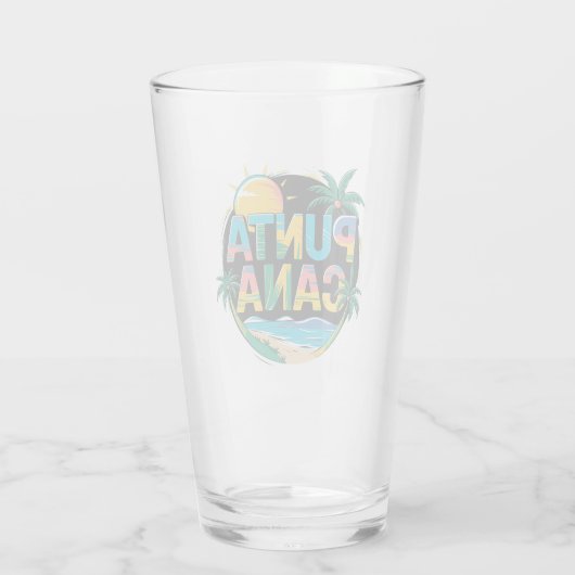 Punta Cana Sunset Kleurrijke Travel Art Embleem Glas (Achterkant)