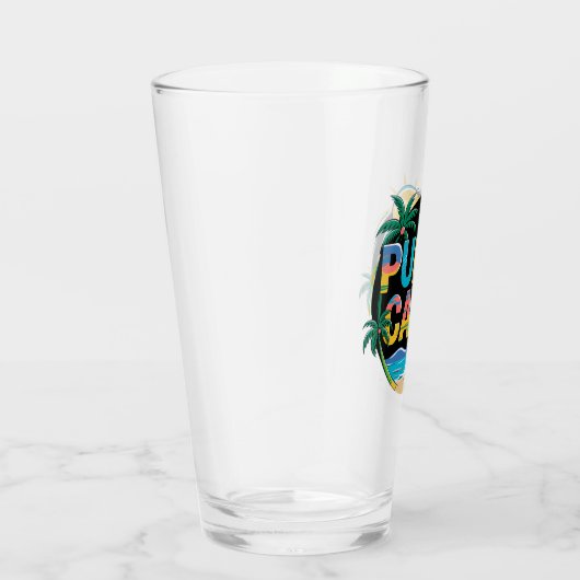 Punta Cana Sunset Kleurrijke Travel Art Embleem Glas (Rechts)