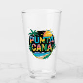 Punta Cana Sunset Kleurrijke Travel Art Embleem Glas (Voorkant)