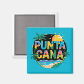 Punta Cana Sunset Kleurrijke Travel Art Embleem Magneet (Voorkant / Achterkant)