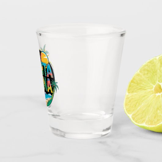Punta Cana Sunset Kleurrijke Travel Art Embleem Shot Glas (Rechts)
