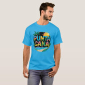 Punta Cana Sunset Kleurrijke Travel Art Embleem T-shirt (Voorkant volledig)