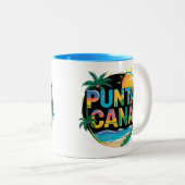Punta Cana Sunset Kleurrijke Travel Art Embleem Tweekleurige Koffiemok (Voorkant rechts)