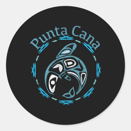 Punta Cana Tribal Vis Ronde Sticker (Voorkant)