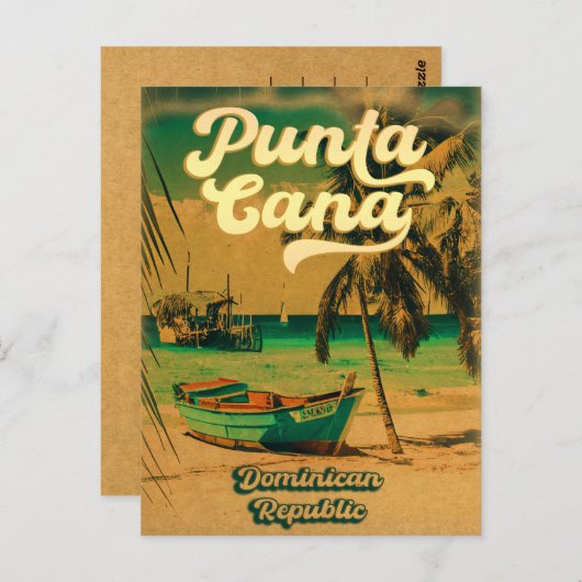 Punta Cana Tropical Wedding Save the Dates Briefkaart (Voorkant / Achterkant)