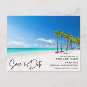 Punta Cana Tropische Strand Bruiloft Save The Date Aankondigingskaart (Voorkant)