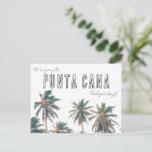 Punta Cana Tropische Strand Bruiloft Save the Date Briefkaart (Staand voorkant)