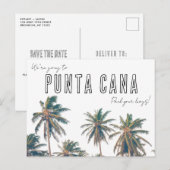 Punta Cana Tropische Strand Bruiloft Save the Date Briefkaart (Voorkant / Achterkant)
